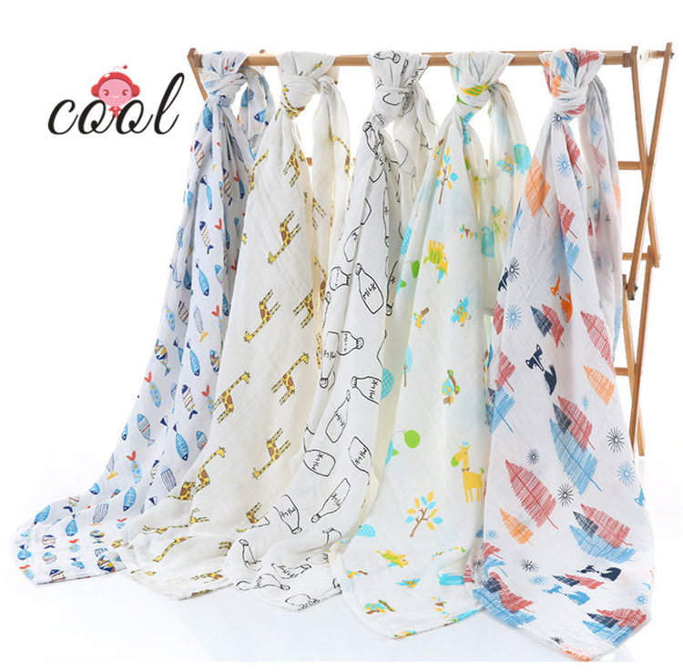 100% cotton muslin swaddle 2 layers baby blanket