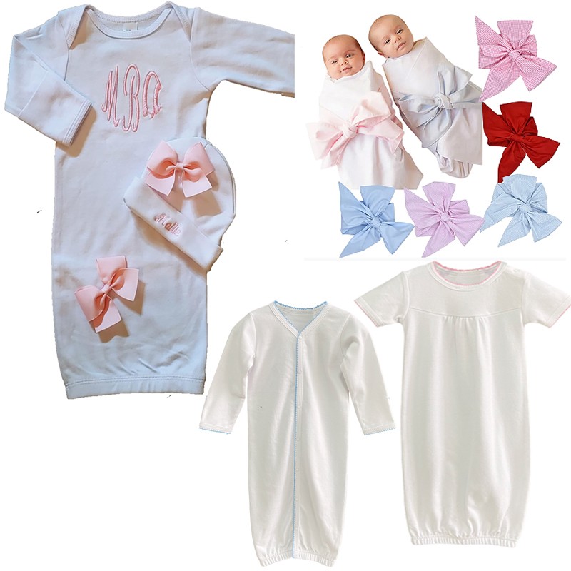 organic cotton Newborn Girl Coming Home Outfit Monogrammed 
