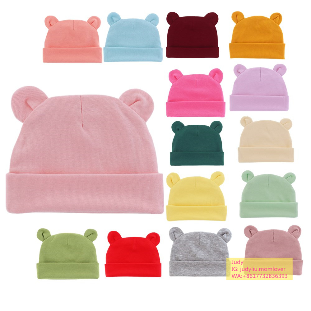 cotton knot cute baby beanie and mitten set girl and boy hats(图4)